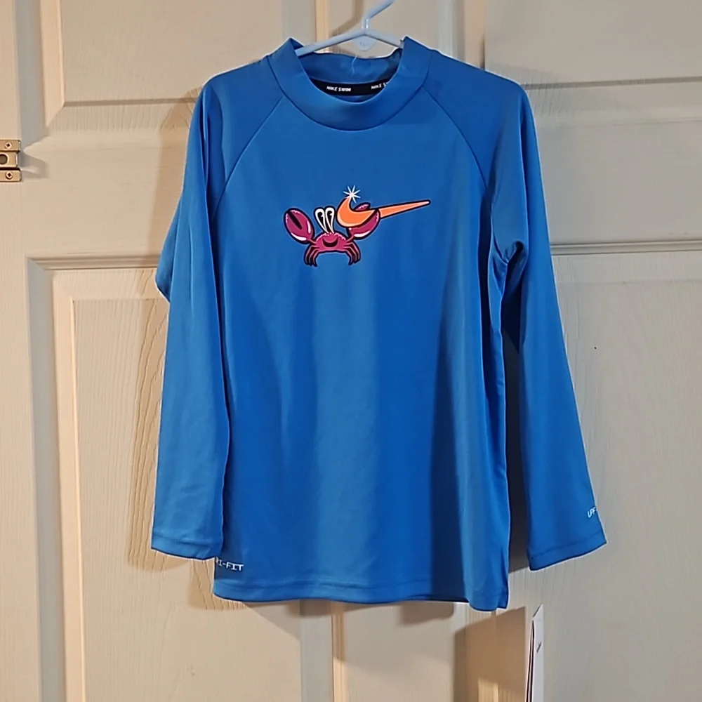 NIKE BOYS CRAB SWOOSH HYDROGUARD: BLUE: NEW WITH TAGS: SIZE 6